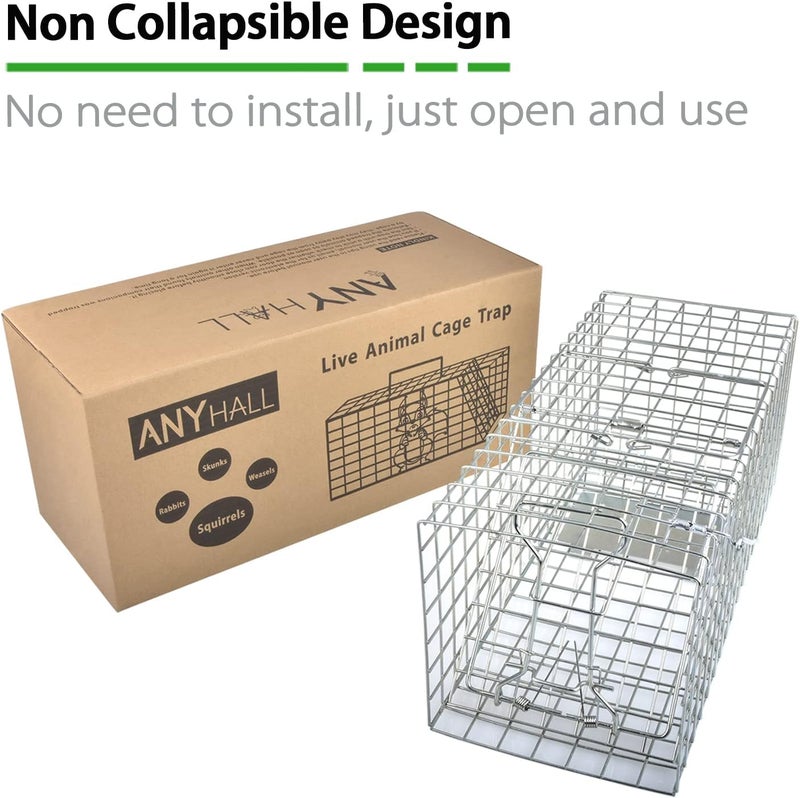 Anyhall Squirrel Trap Heavy Duty Humane Live Animal Cage Trap (No Assembly Required) - 17" x 7" x 7" - Image 3